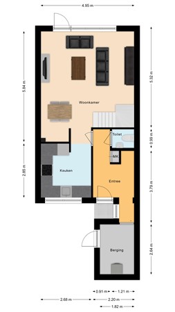 Plattegrond - Valkenhof 5, 4921 WD Made - Begane grond.jpg